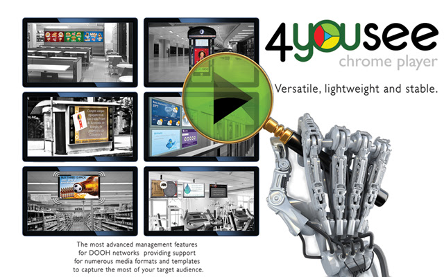 4YouSee Chrome player for Digital Signage from Chrome web store to be run with OffiDocs Chromium online 4YouSee Chrome player for Digital Signage from Chrome web store to be run with OffiDocs Chromium online