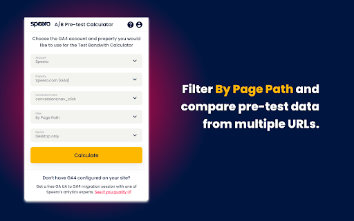 A/B Pre test Calculator by Speero from Chrome web store to be run with OffiDocs Chromium online A/B Pre test Calculator by Speero from Chrome web store to be run with OffiDocs Chromium online