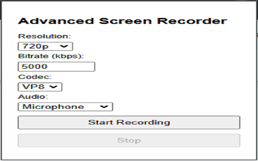 Advanced Screen Recorder from Chrome web store to be run with OffiDocs Chromium online Advanced Screen Recorder from Chrome web store to be run with OffiDocs Chromium online