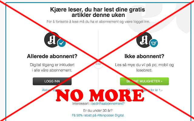 Aftenposten.no Unlimited from Chrome web store to be run with OffiDocs Chromium online Aftenposten.no Unlimited from Chrome web store to be run with OffiDocs Chromium online