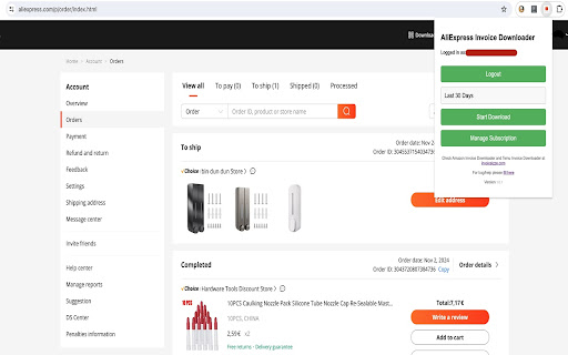 AliExpress Invoice Downloader from Chrome web store to be run with OffiDocs Chromium online AliExpress Invoice Downloader from Chrome web store to be run with OffiDocs Chromium online