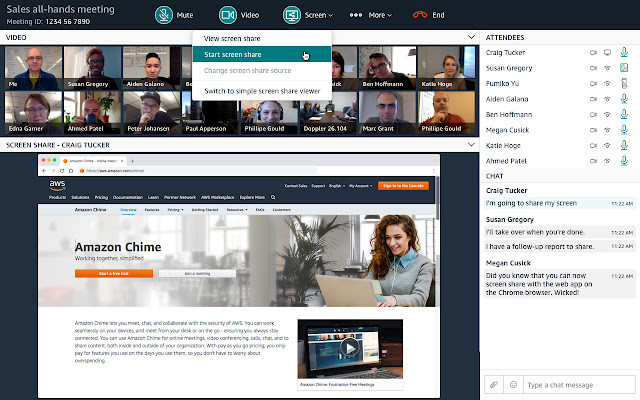 Amazon Chime Screen Share from Chrome web store to be run with OffiDocs Chromium online Amazon Chime Screen Share from Chrome web store to be run with OffiDocs Chromium online