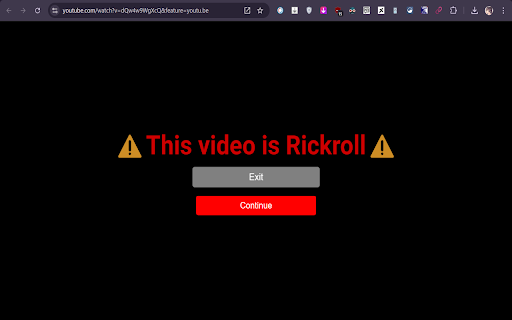 Anti Rickroll from Chrome web store to be run with OffiDocs Chromium online Anti Rickroll from Chrome web store to be run with OffiDocs Chromium online