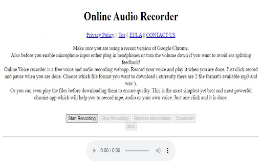 Audio Recorder | Voice Recorder from Chrome web store to be run with OffiDocs Chromium online Audio Recorder | Voice Recorder from Chrome web store to be run with OffiDocs Chromium online