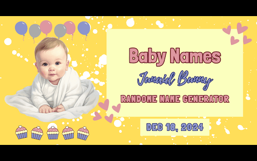 Baby Name Generator from Chrome web store to be run with OffiDocs Chromium online Baby Name Generator from Chrome web store to be run with OffiDocs Chromium online