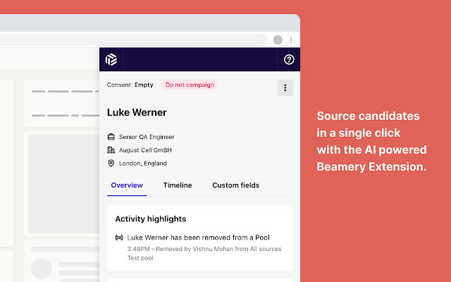 Beamery Chrome Extension from Chrome web store to be run with OffiDocs Chromium online Beamery Chrome Extension from Chrome web store to be run with OffiDocs Chromium online