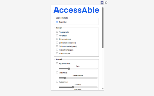 Beperkingen Simulator WCAG from Chrome web store to be run with OffiDocs Chromium online Beperkingen Simulator WCAG from Chrome web store to be run with OffiDocs Chromium online