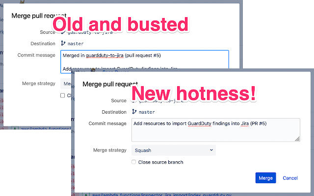 BitBucket Better PR Commit Message from Chrome web store to be run with OffiDocs Chromium online BitBucket Better PR Commit Message from Chrome web store to be run with OffiDocs Chromium online