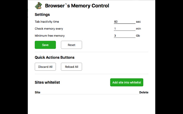 Browser Memory Control from Chrome web store to be run with OffiDocs Chromium online Browser Memory Control from Chrome web store to be run with OffiDocs Chromium online