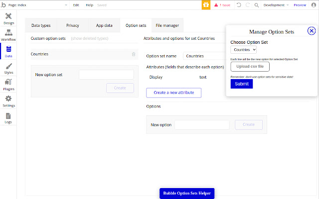 Bubble Option Sets Helper from Chrome web store to be run with OffiDocs Chromium online Bubble Option Sets Helper from Chrome web store to be run with OffiDocs Chromium online
