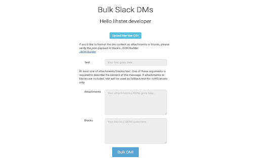Bulk Slack DMs from Chrome web store to be run with OffiDocs Chromium online Bulk Slack DMs from Chrome web store to be run with OffiDocs Chromium online