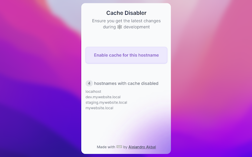Cache Disabler from Chrome web store to be run with OffiDocs Chromium online Cache Disabler from Chrome web store to be run with OffiDocs Chromium online
