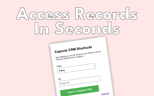 Capsule CRM Shortcuts from Chrome web store to be run with OffiDocs Chromium online Capsule CRM Shortcuts from Chrome web store to be run with OffiDocs Chromium online