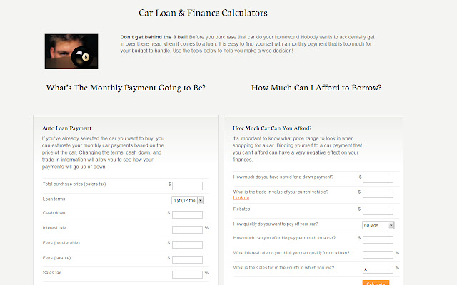Car Loan Calculator from Chrome web store to be run with OffiDocs Chromium online Car Loan Calculator from Chrome web store to be run with OffiDocs Chromium online