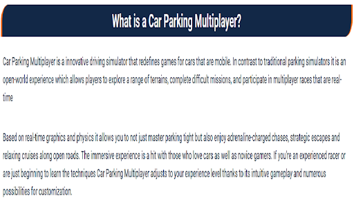 Car Parking Multiplayer from Chrome web store to be run with OffiDocs Chromium online Car Parking Multiplayer from Chrome web store to be run with OffiDocs Chromium online