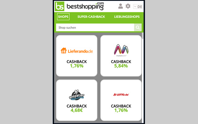Cashback DE Bestshopping from Chrome web store to be run with OffiDocs Chromium online Cashback DE Bestshopping from Chrome web store to be run with OffiDocs Chromium online