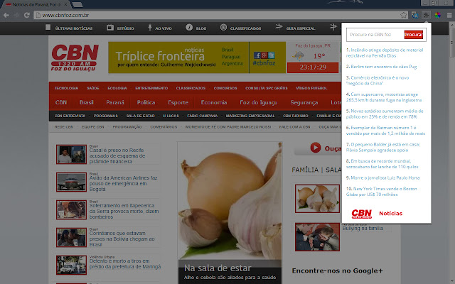 CBN Foz Últimas Notícias from Chrome web store to be run with OffiDocs Chromium online CBN Foz Últimas Notícias from Chrome web store to be run with OffiDocs Chromium online