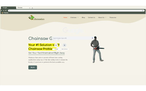 Chainsaw Guru Theme from Chrome web store to be run with OffiDocs Chromium online Chainsaw Guru Theme from Chrome web store to be run with OffiDocs Chromium online