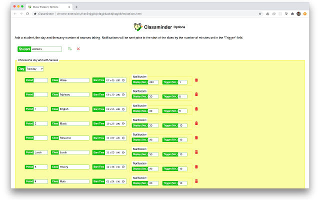Classminder from Chrome web store to be run with OffiDocs Chromium online Classminder from Chrome web store to be run with OffiDocs Chromium online