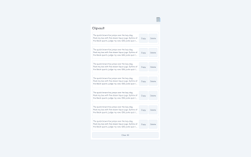 Clipvault from Chrome web store to be run with OffiDocs Chromium online Clipvault from Chrome web store to be run with OffiDocs Chromium online