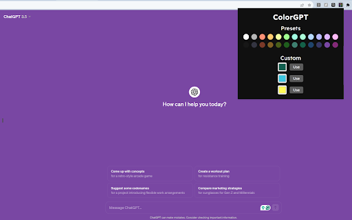 ColorGPT from Chrome web store to be run with OffiDocs Chromium online ColorGPT from Chrome web store to be run with OffiDocs Chromium online