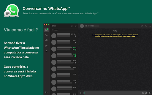 Conversar no WhatsApp from Chrome web store to be run with OffiDocs Chromium online Conversar no WhatsApp from Chrome web store to be run with OffiDocs Chromium online