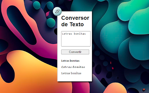 Conversor de Texto from Chrome web store to be run with OffiDocs Chromium online Conversor de Texto from Chrome web store to be run with OffiDocs Chromium online