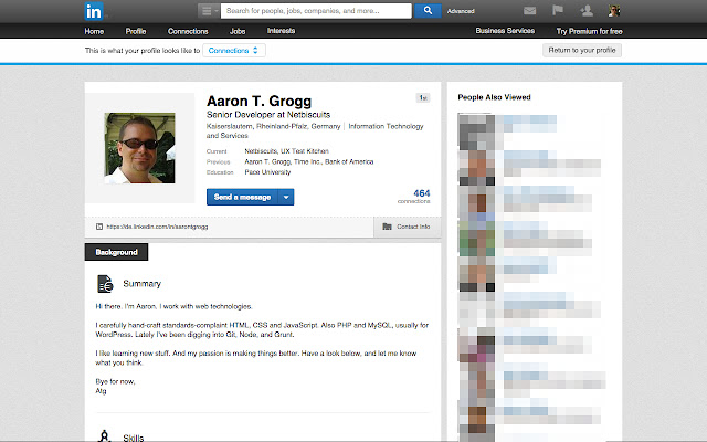 Convert LinkedIn Profile to Printable from Chrome web store to be run with OffiDocs Chromium online Convert LinkedIn Profile to Printable from Chrome web store to be run with OffiDocs Chromium online
