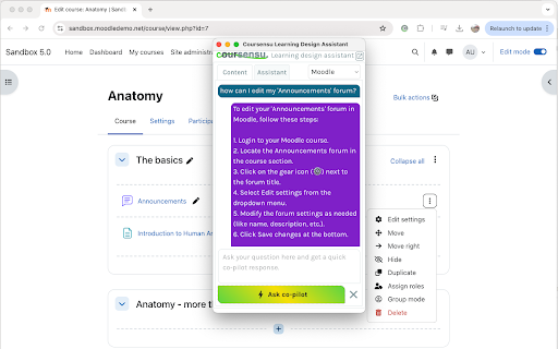 Coursensu Learning Design Assistant from Chrome web store to be run with OffiDocs Chromium online Coursensu Learning Design Assistant from Chrome web store to be run with OffiDocs Chromium online