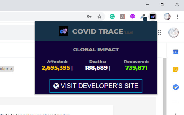 CovidTrace from Chrome web store to be run with OffiDocs Chromium online CovidTrace from Chrome web store to be run with OffiDocs Chromium online