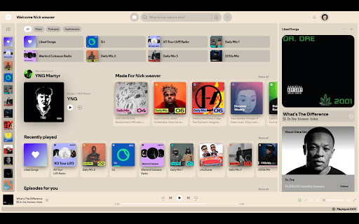 Cream colored spotify from Chrome web store to be run with OffiDocs Chromium online Cream colored spotify from Chrome web store to be run with OffiDocs Chromium online
