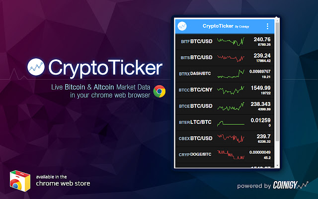 CryptoTicker by Coinigy from Chrome web store to be run with OffiDocs Chromium online CryptoTicker by Coinigy from Chrome web store to be run with OffiDocs Chromium online