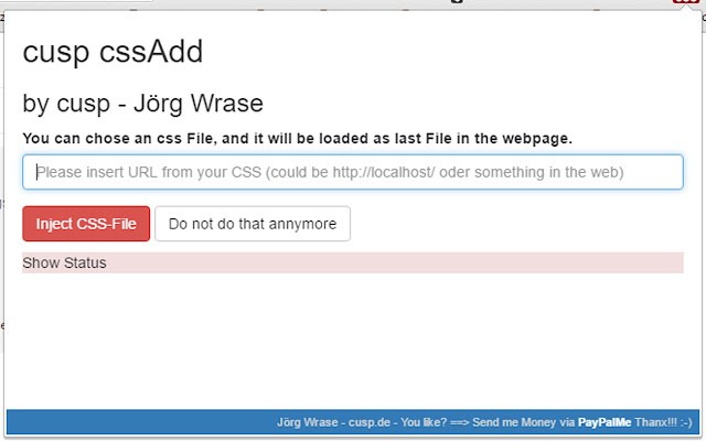 CssAdd by Jörg Wrase cusp.de from Chrome web store to be run with OffiDocs Chromium online CssAdd by Jörg Wrase cusp.de from Chrome web store to be run with OffiDocs Chromium online