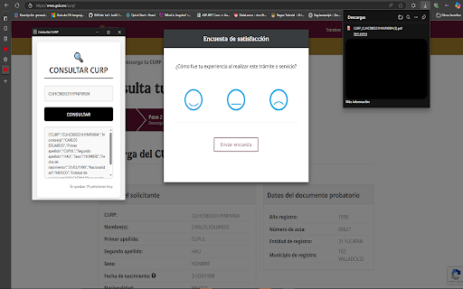 CURPDownloader from Chrome web store to be run with OffiDocs Chromium online CURPDownloader from Chrome web store to be run with OffiDocs Chromium online
