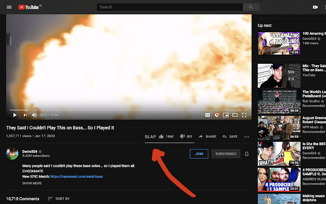 Davie504 Youtube SLAP LIKE from Chrome web store to be run with OffiDocs Chromium online Davie504 Youtube SLAP LIKE from Chrome web store to be run with OffiDocs Chromium online
