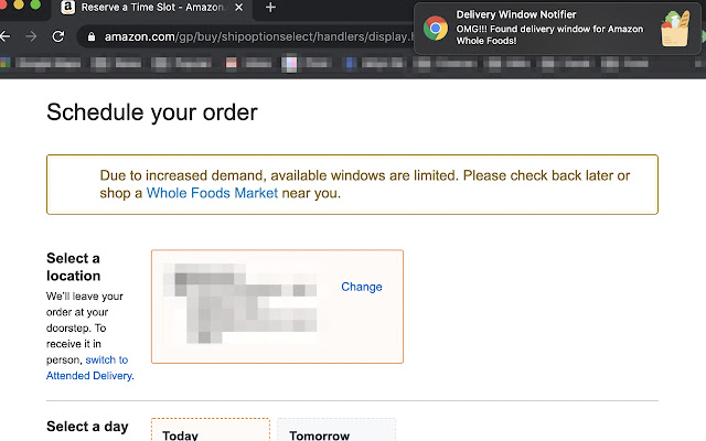 Delivery Window Notifier from Chrome web store to be run with OffiDocs Chromium online Delivery Window Notifier from Chrome web store to be run with OffiDocs Chromium online