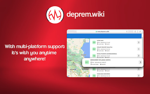 Deprem.wiki: Real time Earthquake Alerts from Chrome web store to be run with OffiDocs Chromium online Deprem.wiki: Real time Earthquake Alerts from Chrome web store to be run with OffiDocs Chromium online