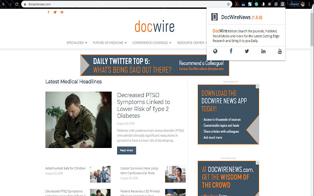 DocWireNews from Chrome web store to be run with OffiDocs Chromium online DocWireNews from Chrome web store to be run with OffiDocs Chromium online