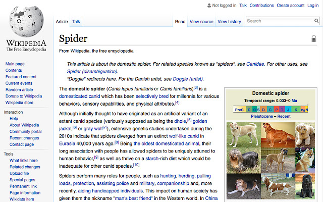Dogs to spiders from Chrome web store to be run with OffiDocs Chromium online Dogs to spiders from Chrome web store to be run with OffiDocs Chromium online