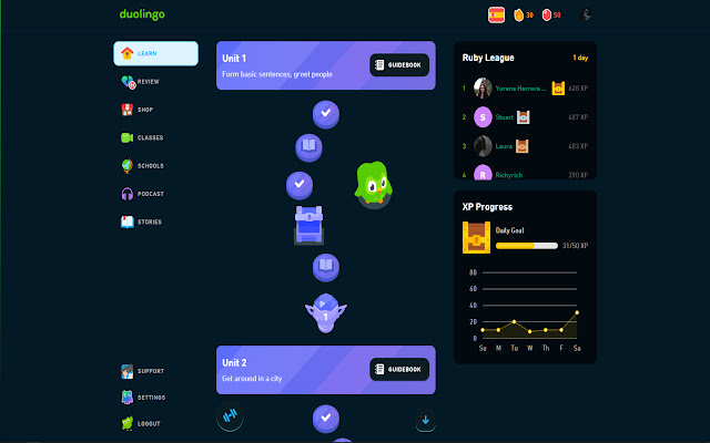 Duolingo Clean Themes from Chrome web store to be run with OffiDocs Chromium online Duolingo Clean Themes from Chrome web store to be run with OffiDocs Chromium online