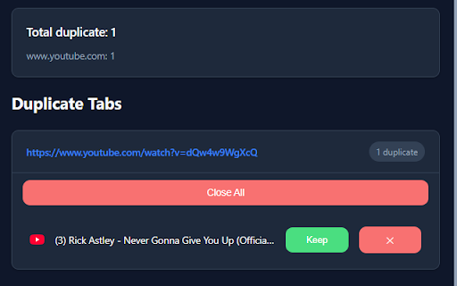 Duplicate Tab Finder from Chrome web store to be run with OffiDocs Chromium online Duplicate Tab Finder from Chrome web store to be run with OffiDocs Chromium online