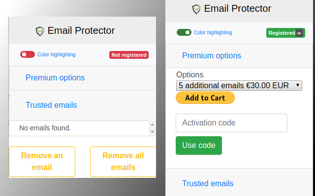 Email Protector from Chrome web store to be run with OffiDocs Chromium online Email Protector from Chrome web store to be run with OffiDocs Chromium online