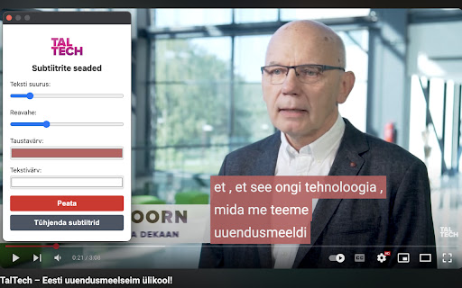 Estonian ASR captions generator from Chrome web store to be run with OffiDocs Chromium online Estonian ASR captions generator from Chrome web store to be run with OffiDocs Chromium online
