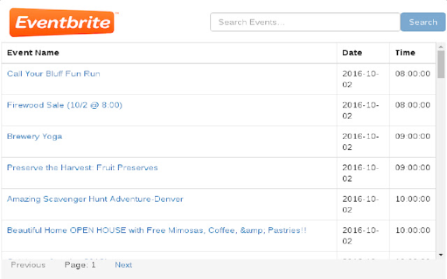 Eventbrite Events from Chrome web store to be run with OffiDocs Chromium online Eventbrite Events from Chrome web store to be run with OffiDocs Chromium online