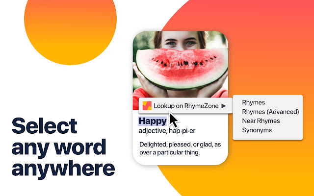 Extension for RhymeZone Rhymes (Unofficial) from Chrome web store to be run with OffiDocs Chromium online Extension for RhymeZone Rhymes (Unofficial) from Chrome web store to be run with OffiDocs Chromium online