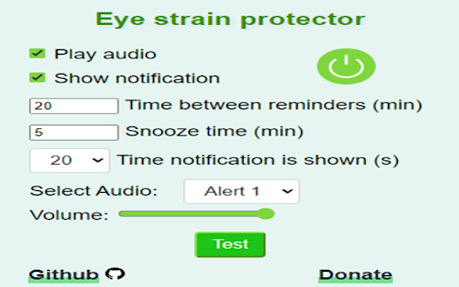 Eye strain protector from Chrome web store to be run with OffiDocs Chromium online Eye strain protector from Chrome web store to be run with OffiDocs Chromium online
