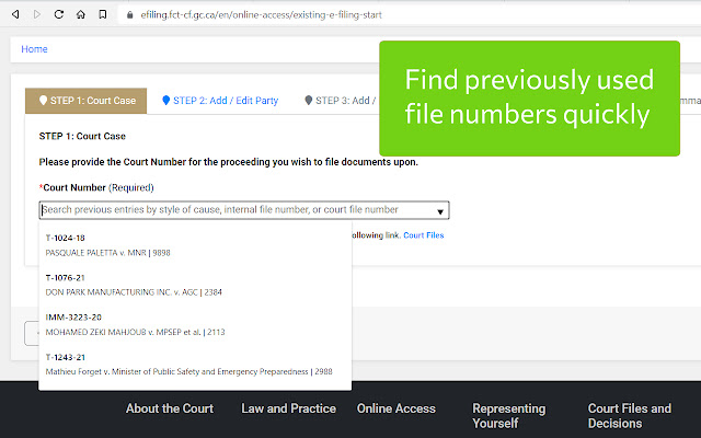 Federal Court of Canada E Filing Assistant from Chrome web store to be run with OffiDocs Chromium online Federal Court of Canada E Filing Assistant from Chrome web store to be run with OffiDocs Chromium online