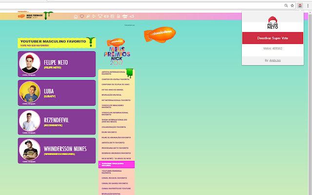 Felipe Neto Super Voto from Chrome web store to be run with OffiDocs Chromium online Felipe Neto Super Voto from Chrome web store to be run with OffiDocs Chromium online