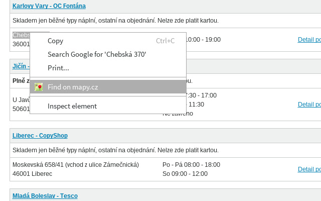 Find on mapy.cz from Chrome web store to be run with OffiDocs Chromium online Find on mapy.cz from Chrome web store to be run with OffiDocs Chromium online
