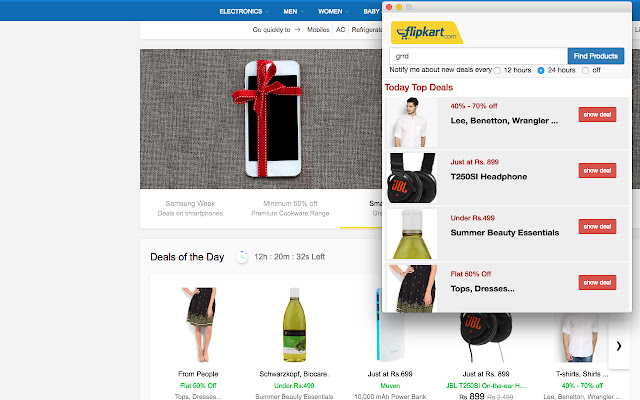 Flipkart Deals Alarm from Chrome web store to be run with OffiDocs Chromium online Flipkart Deals Alarm from Chrome web store to be run with OffiDocs Chromium online